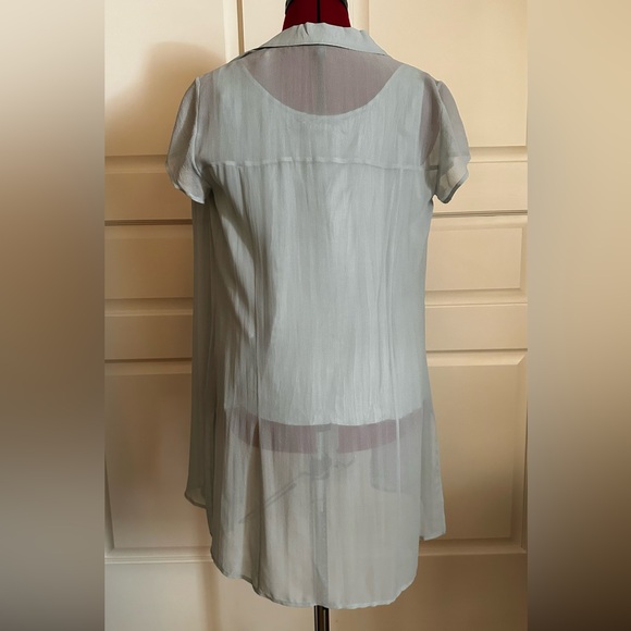 Eileen Fisher Pastel Mint Green Silk Blouse. Matching Cami - Picture 3 of 4